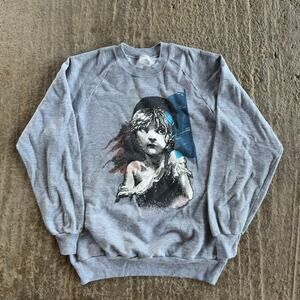 VINTAGE 80S ANVIL LES MISERABLES CREWNECK MUSICAL GRAPHIC FITS MENS LARGE